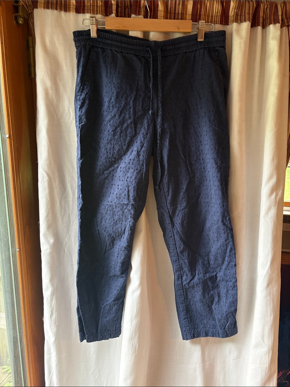 J. Crew Navy Eyelet Drawstring Chinos